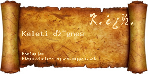 Keleti Ágnes névjegykártya