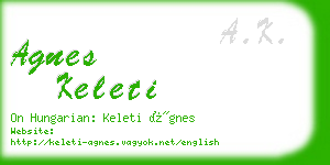 agnes keleti business card